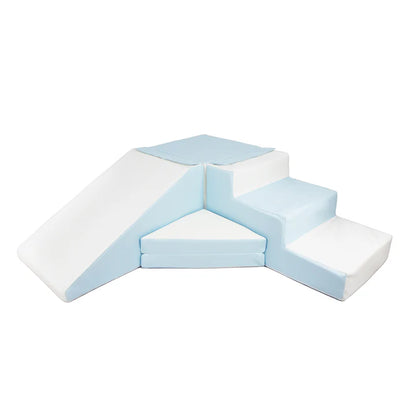 Step & Slide, Pastel Blue & White