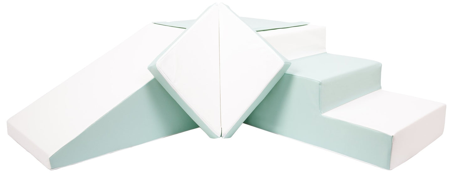 Step & Slide, Pastel Mint & White