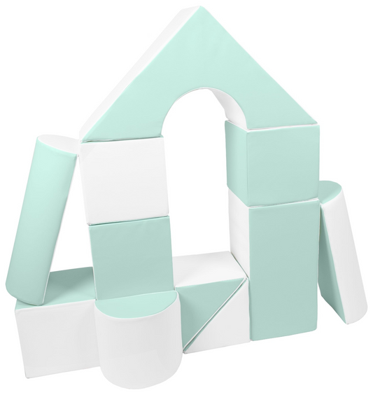 Castle Set (11 Pieces), Pastel Mint & White
