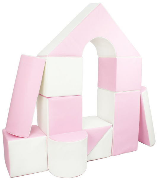 Castle Set (11 Pieces), Pastel Pink